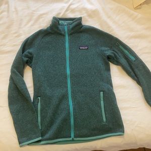 Patagonia better sweater zip fleece green teal xs